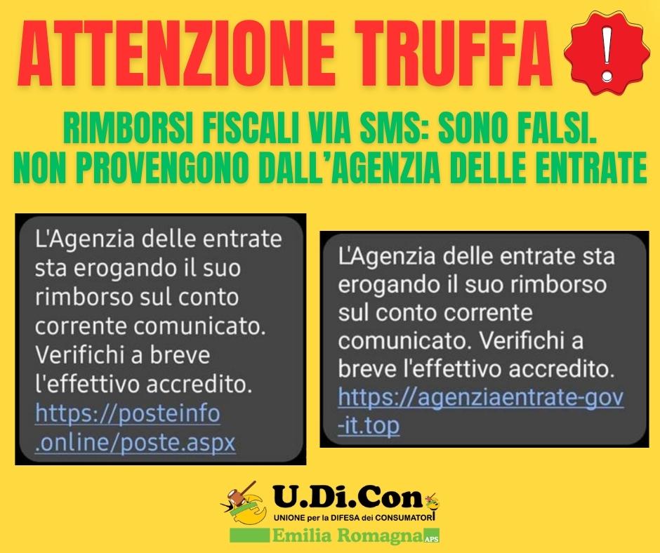 TRUFFA: rimborsi fiscali via sms. Non provengono dall’Agenzia delle Entrate