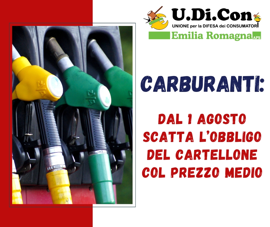 Carburanti: dal 1 agosto scatta l’obbligo del cartellone col prezzo medio