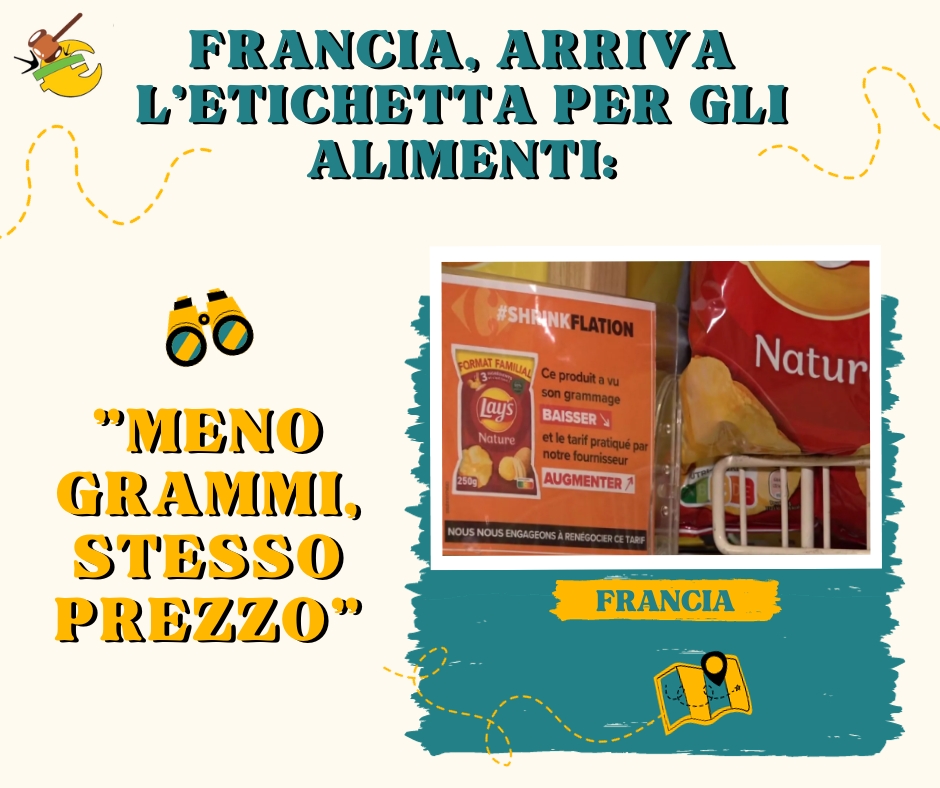 Francia, arriva l'etichetta per gli alimenti: "meno grammi, stesso prezzo"