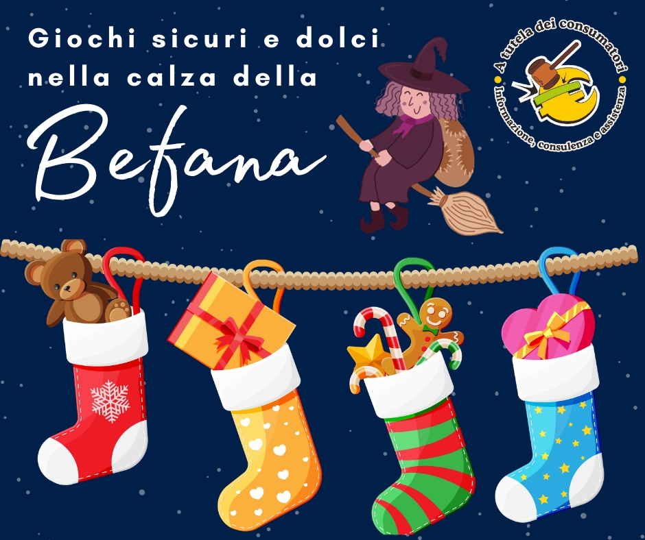 Giochi sicuri e dolci nella calza della Befana